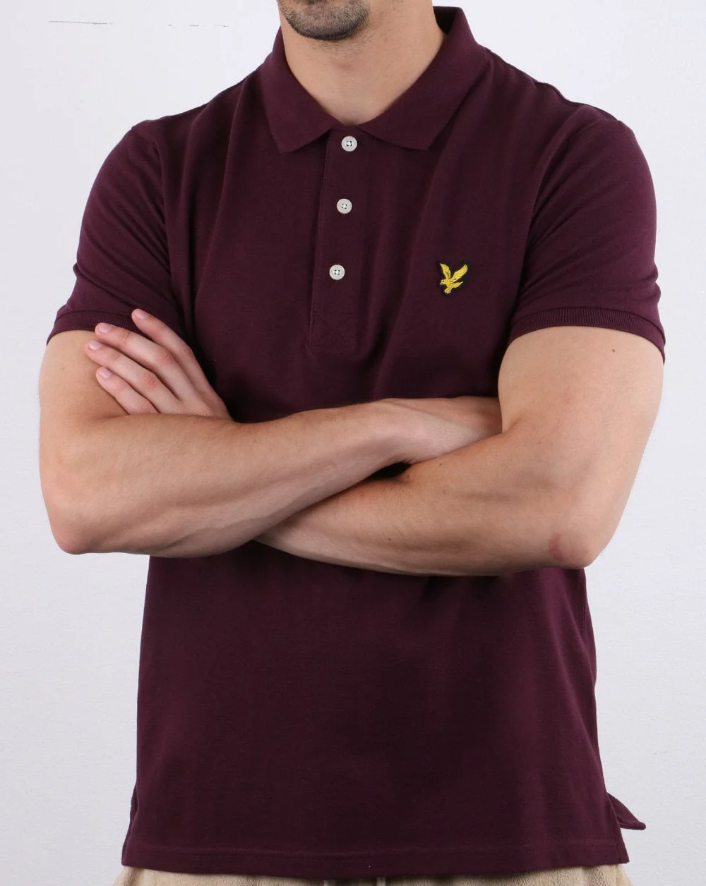 Lyle And Scott Polo Shirt Burgundy - Image 3