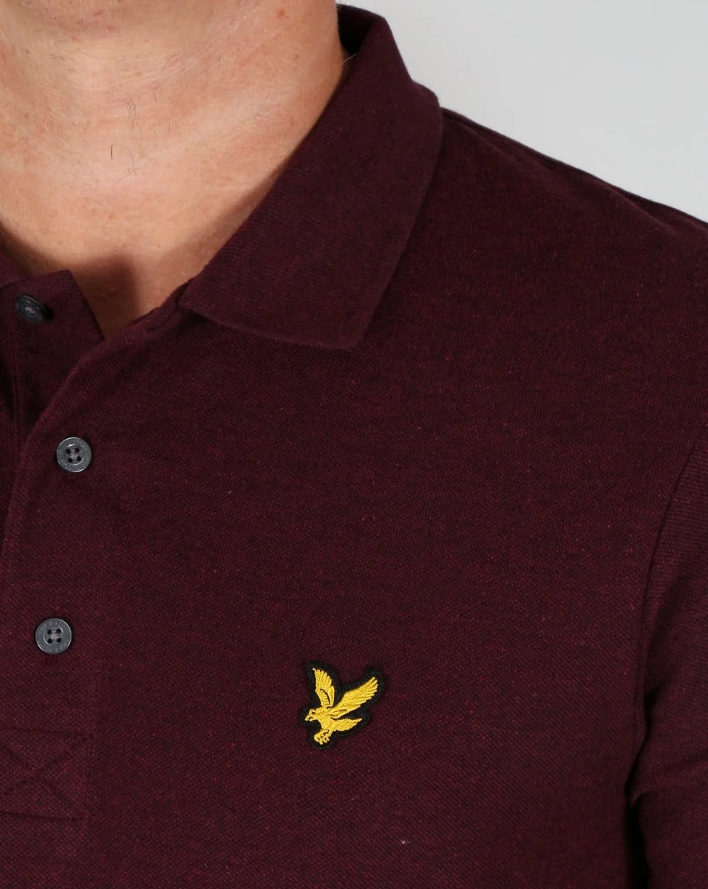 Lyle And Scott Polo Shirt Claret Marl - Image 2