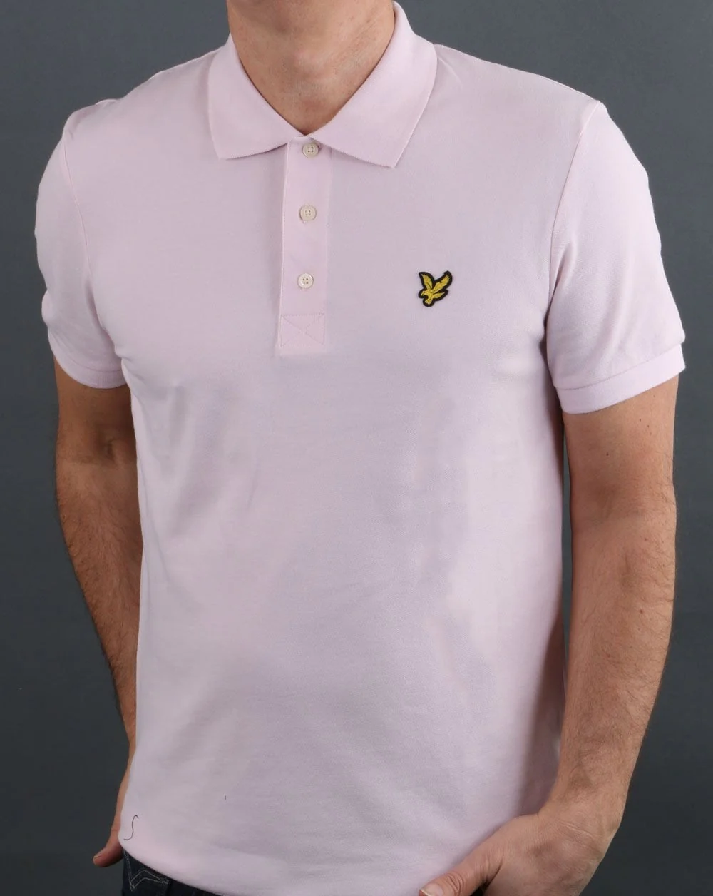 Lyle And Scott Polo Shirt Stonewash Pink - Image 3