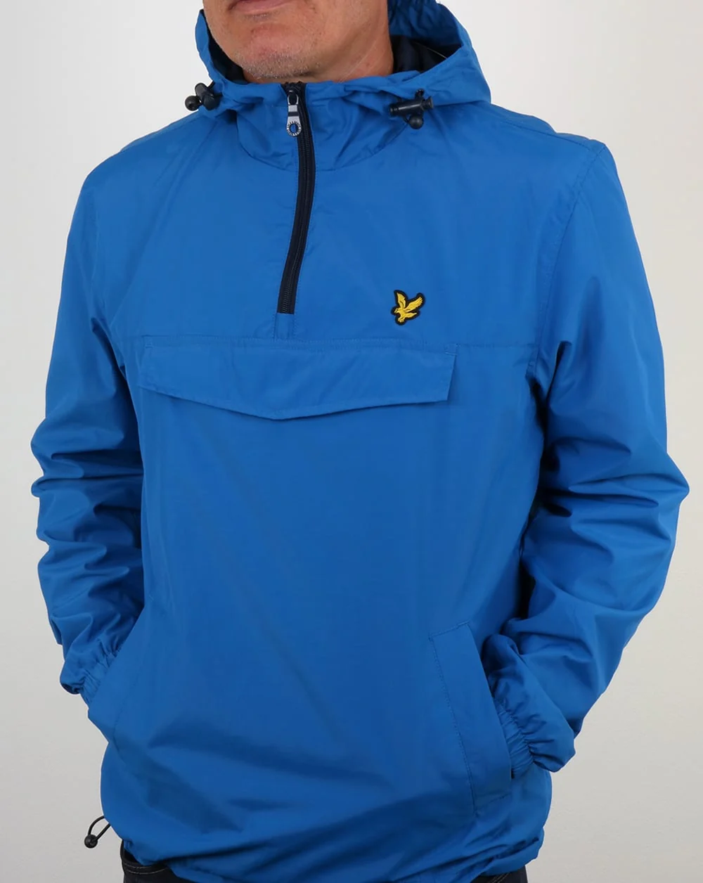 Lyle And Scott Qtr Zip Overhead Jacket Blue - Image 3