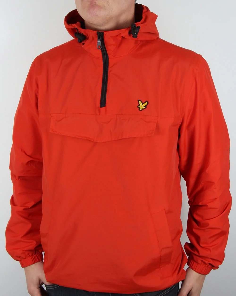 Lyle And Scott Qtr Zip Smock Jacket True Orange - Image 3