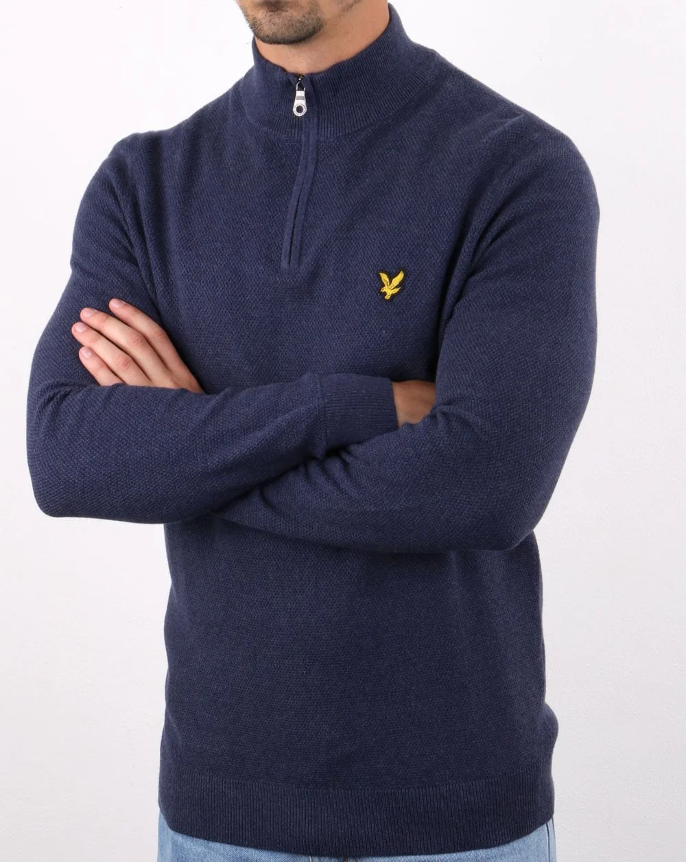 Lyle And Scott Quarter Zip Jumper Dark Navy - Image 4