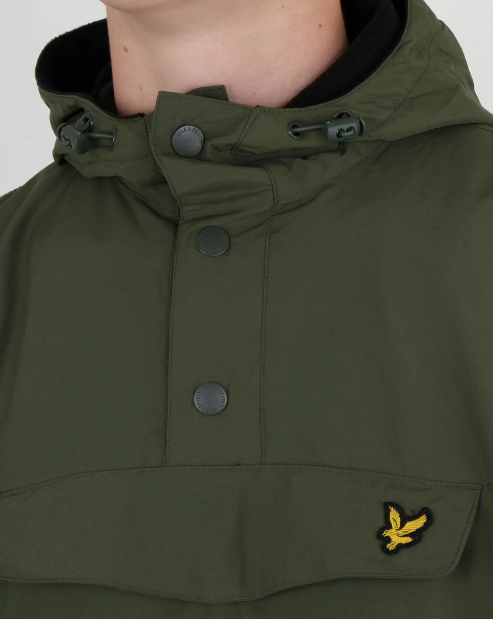 Lyle And Scott Quarter Zip Overhead Jacket Woodland Green - Image 3