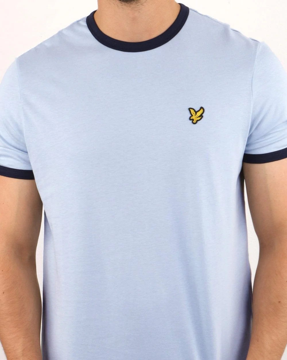 Lyle And Scott Ringer T Shirt Sky Blue/Navy - Image 4