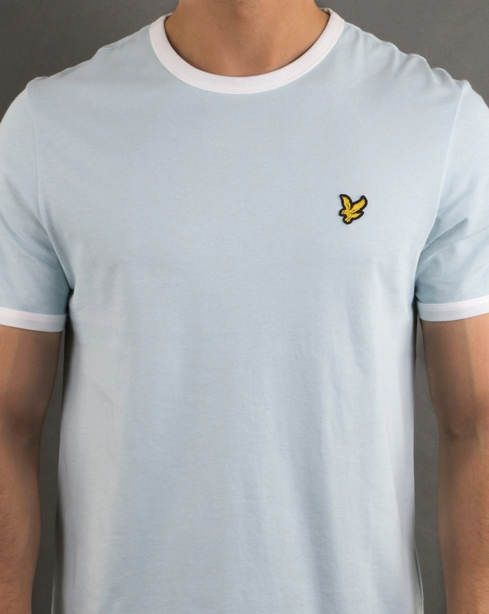 Lyle And Scott Ringer T Shirt Sky Blue/White - Image 4