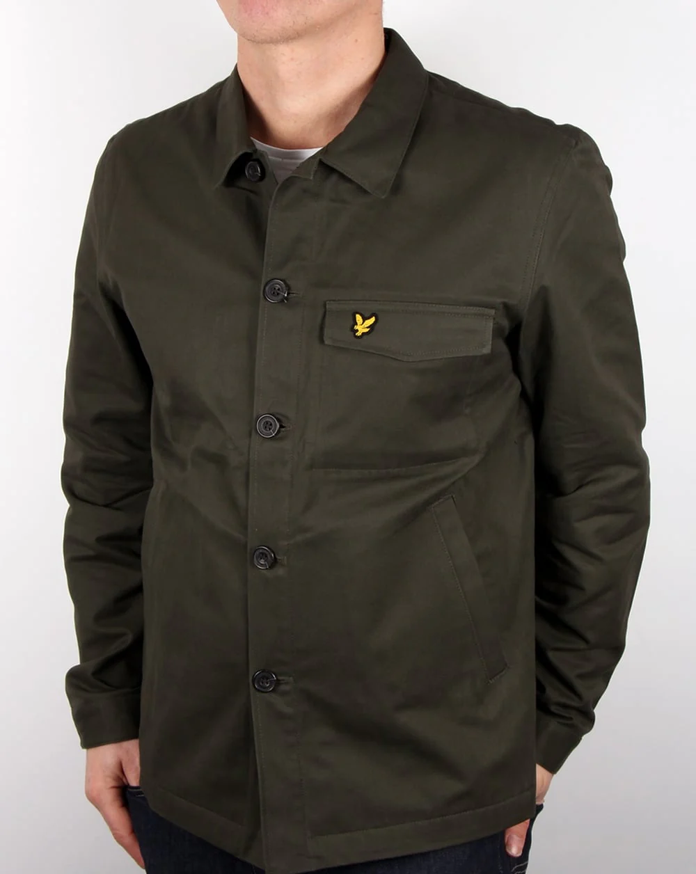 Lyle And Scott Shirt Jacket Dark Sage