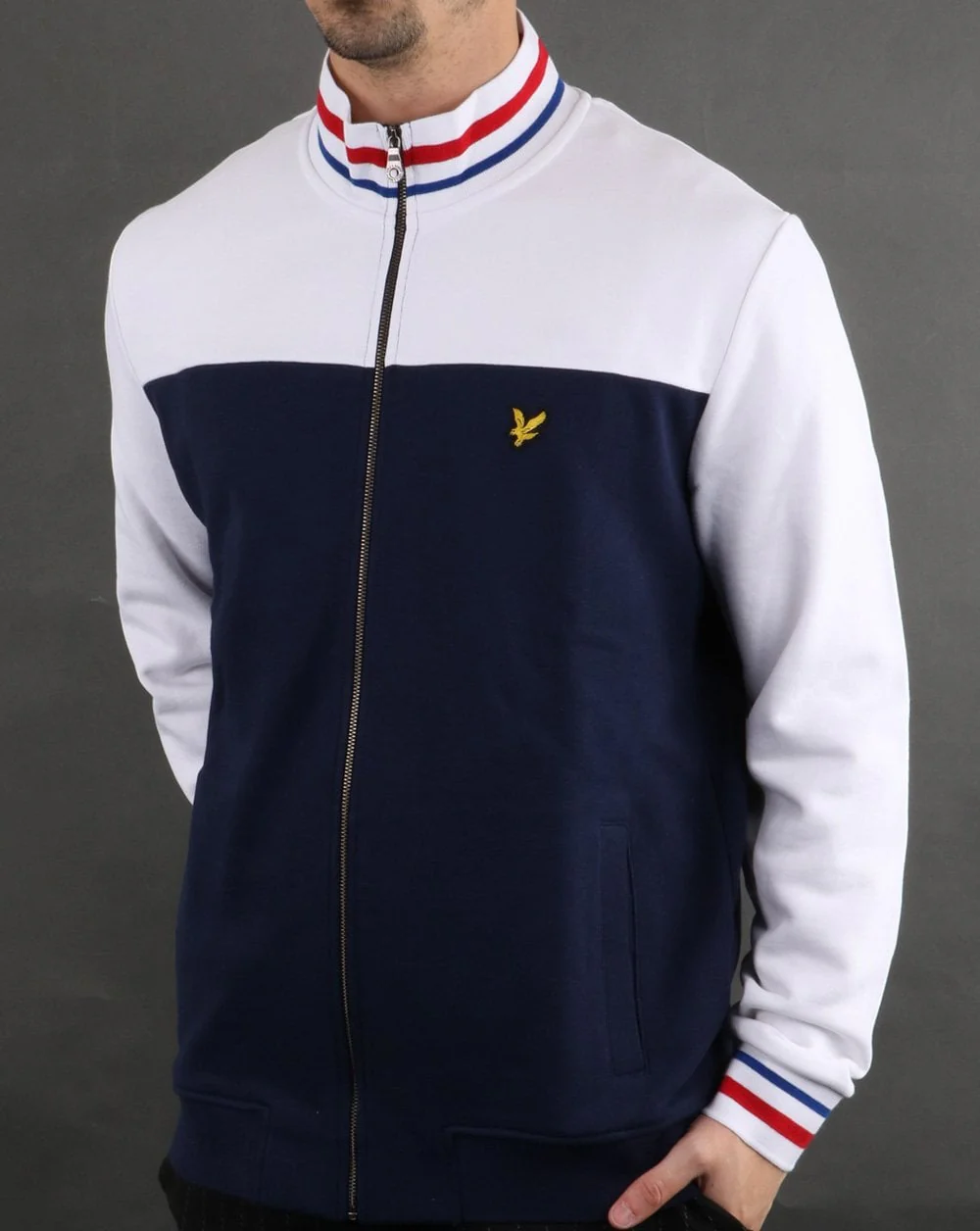 Lyle And Scott Tipped Funnel Neck Navy - Image 2