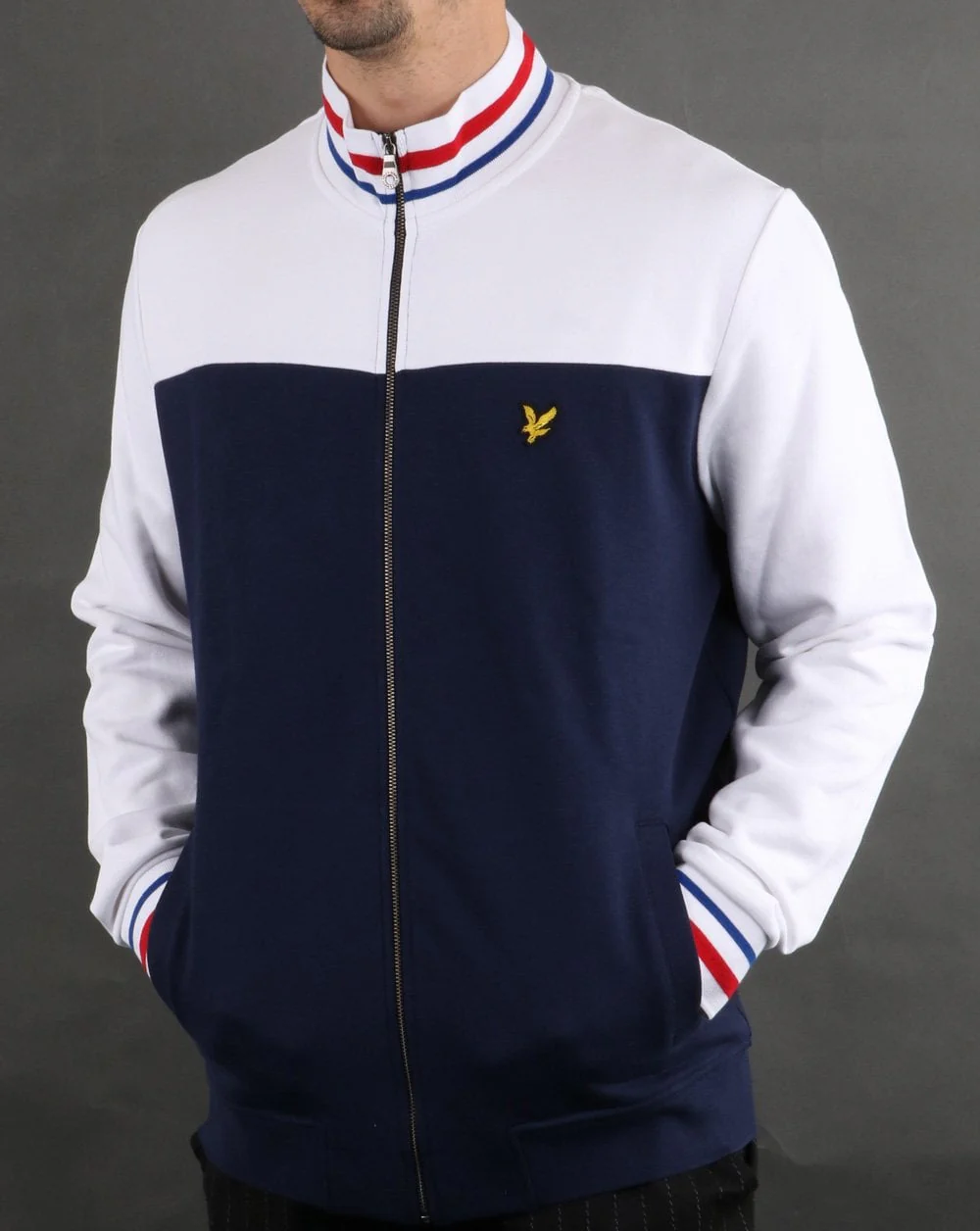 Lyle And Scott Tipped Funnel Neck Navy - Image 3