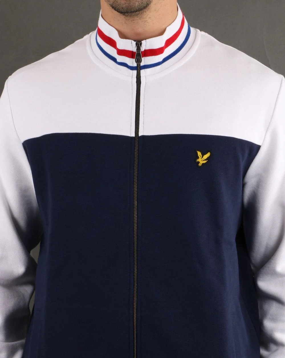 Lyle And Scott Tipped Funnel Neck Navy - Image 4