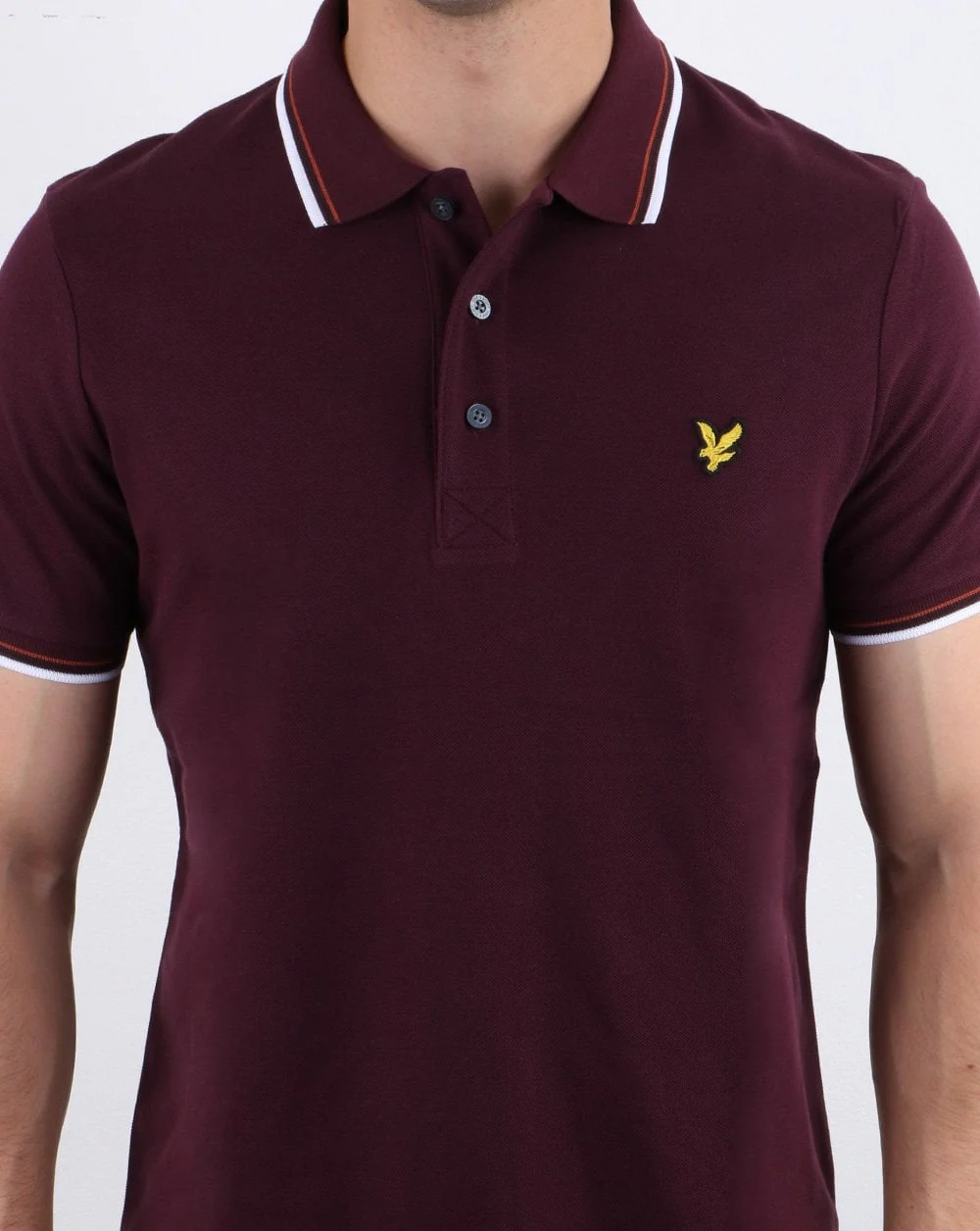 Lyle And Scott Tipped Polo Shirt Burgundy/White - Image 4