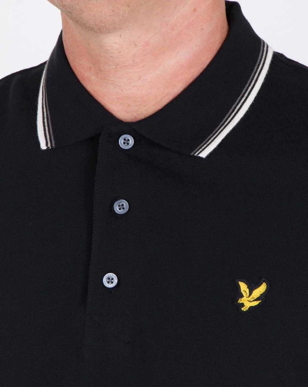 Lyle And Scott Tipped Polo Shirt True Black - Image 2