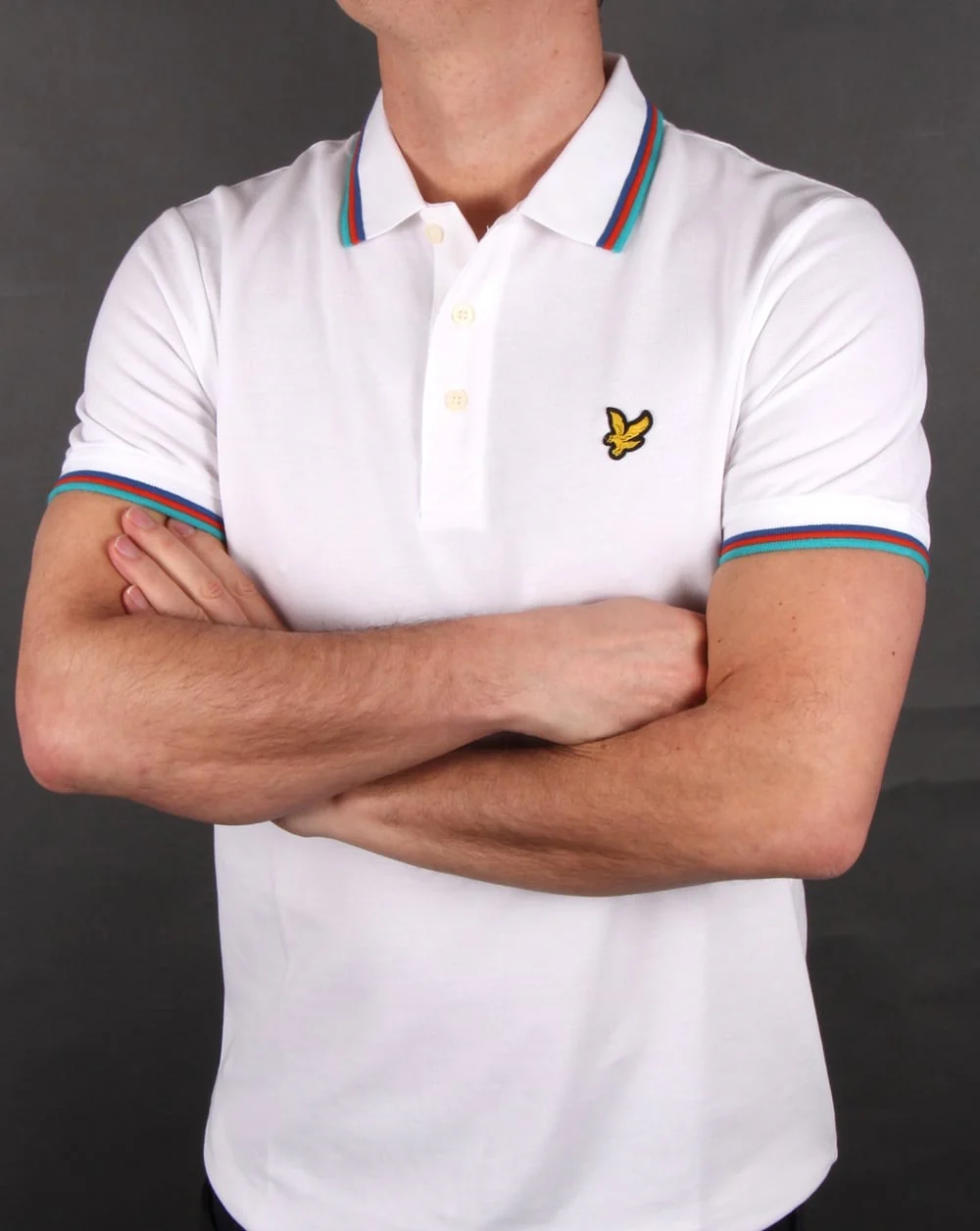 Lyle And Scott Tipped Polo Shirt White - Image 3