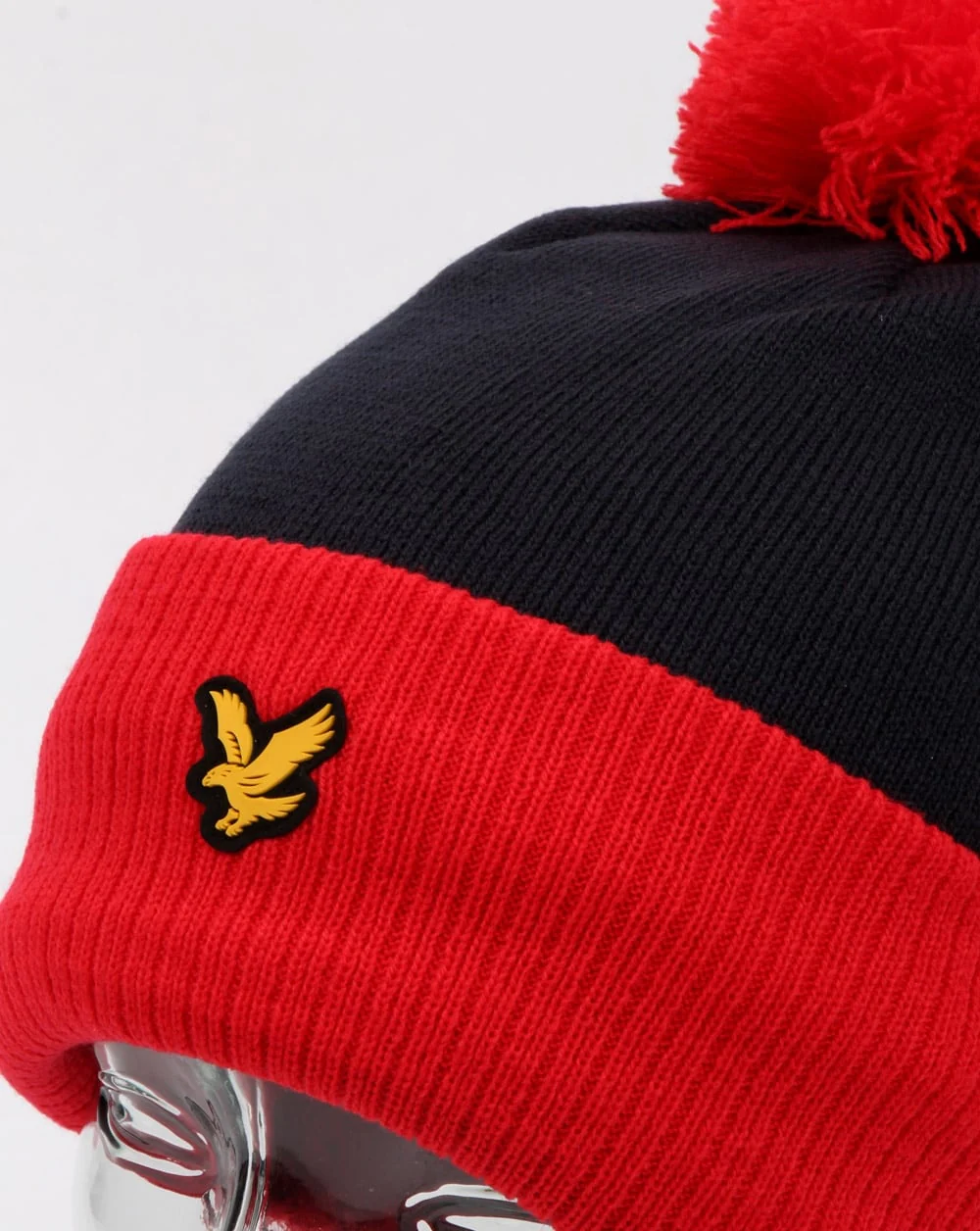 Lyle And Scott Walsh Bobble Beanie Red/navy - Image 2