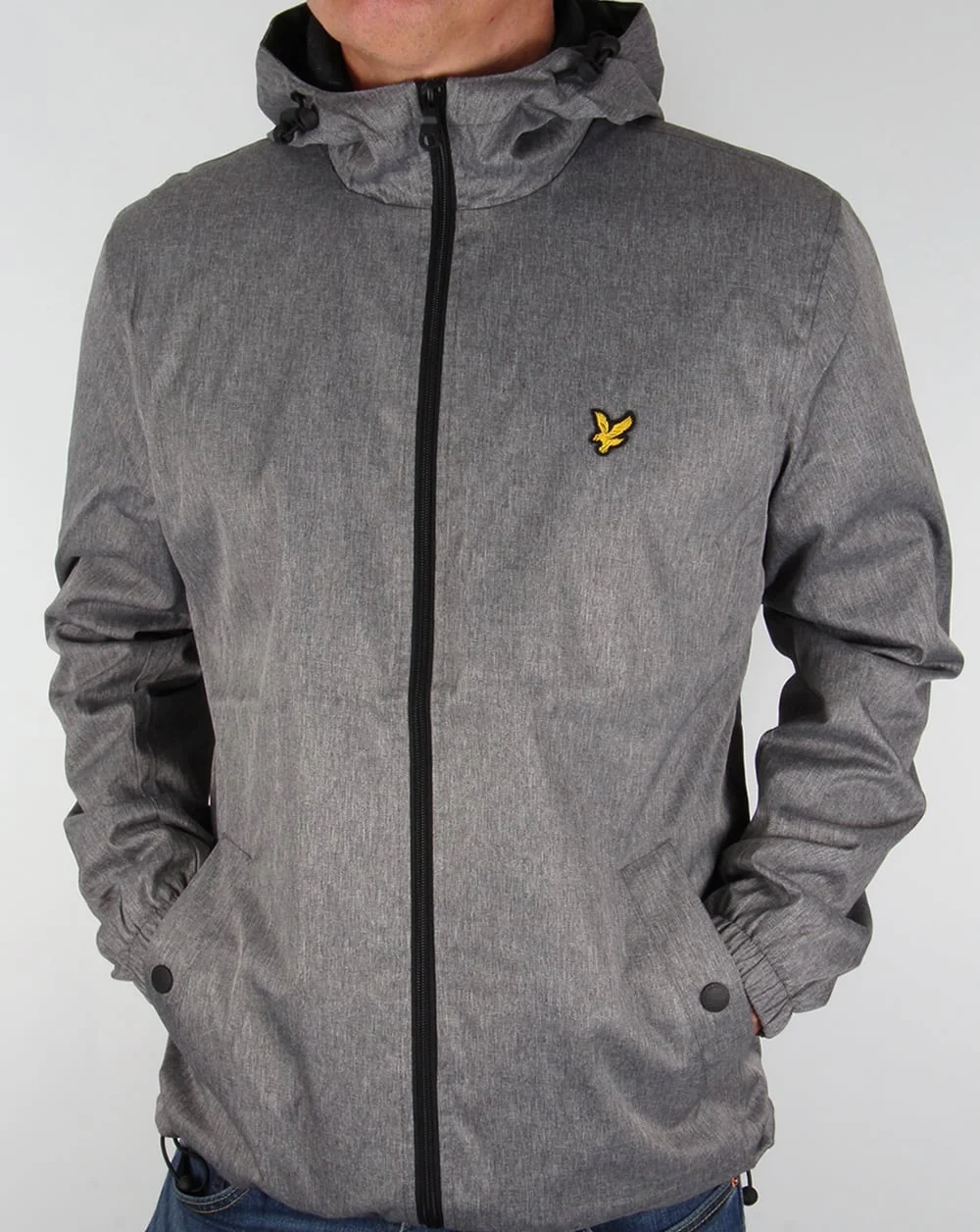 Lyle And Scott Zip Through Hooded Jacket Grey Marl - Image 4