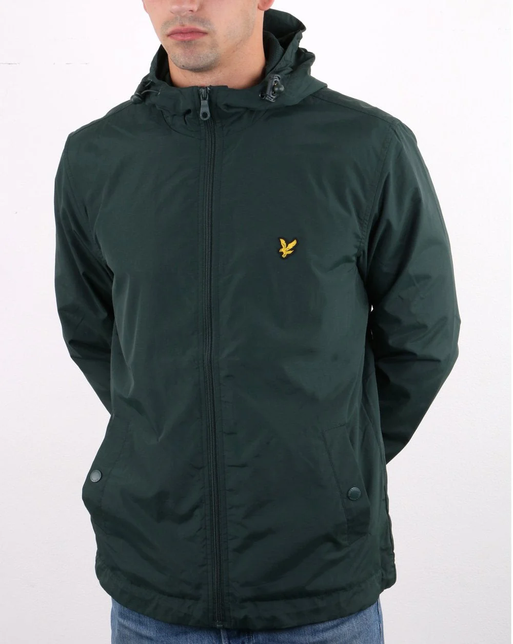 Lyle And Scott Zip Through Hooded Jacket Jade - Image 5