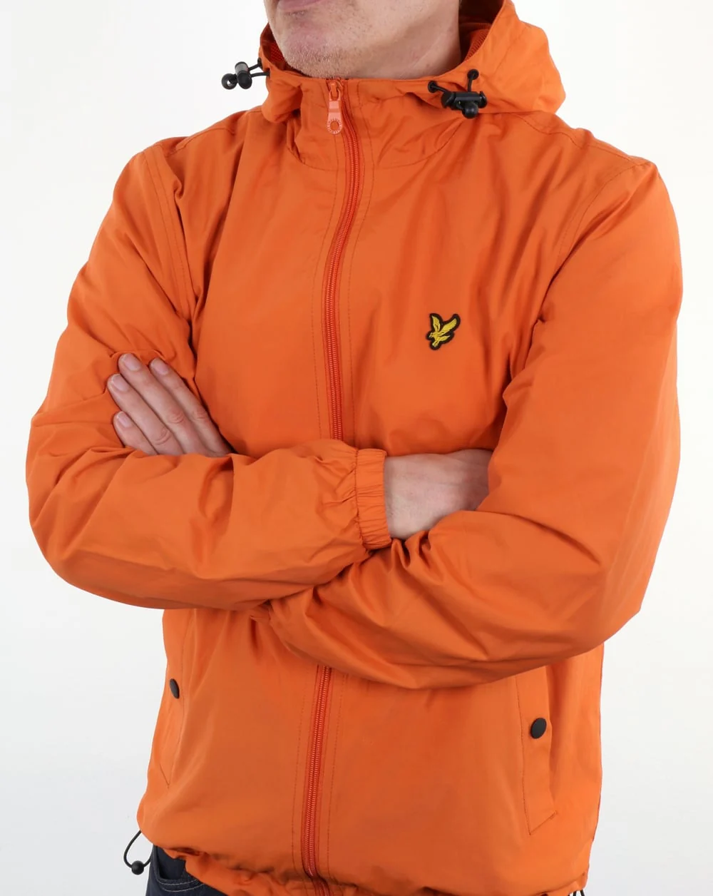 Lyle And Scott Zip Through Hooded Jacket Orange - Image 4