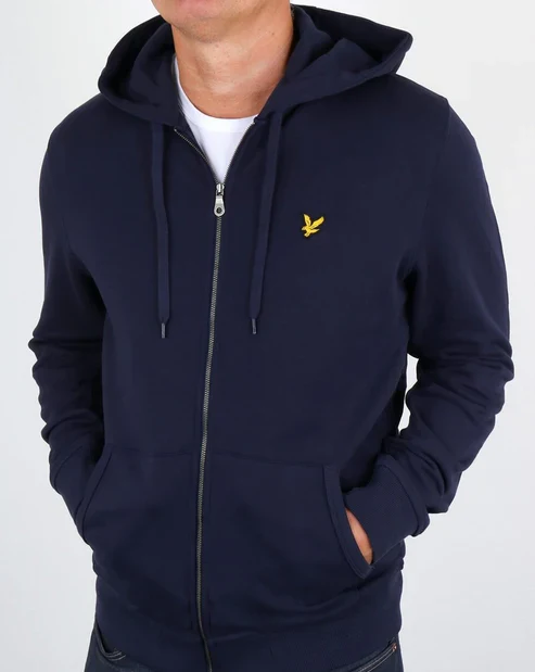 Lyle & Scott Zip Through Hoodie Navy - Image 3