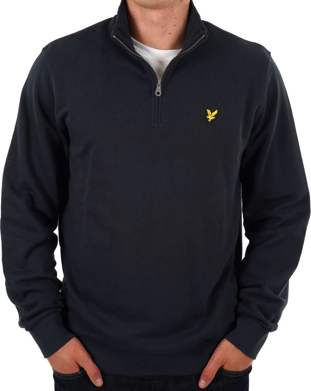 Lyle & Scott 1/4 Zip Sweatshirt Navy - Image 3