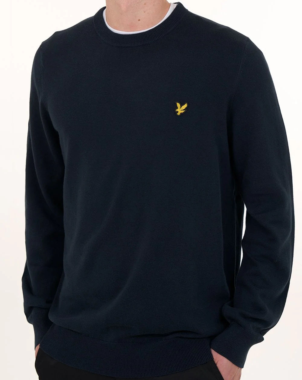 Lyle & Scott Cotton Crew Neck Jumper Dark Navy - Image 2