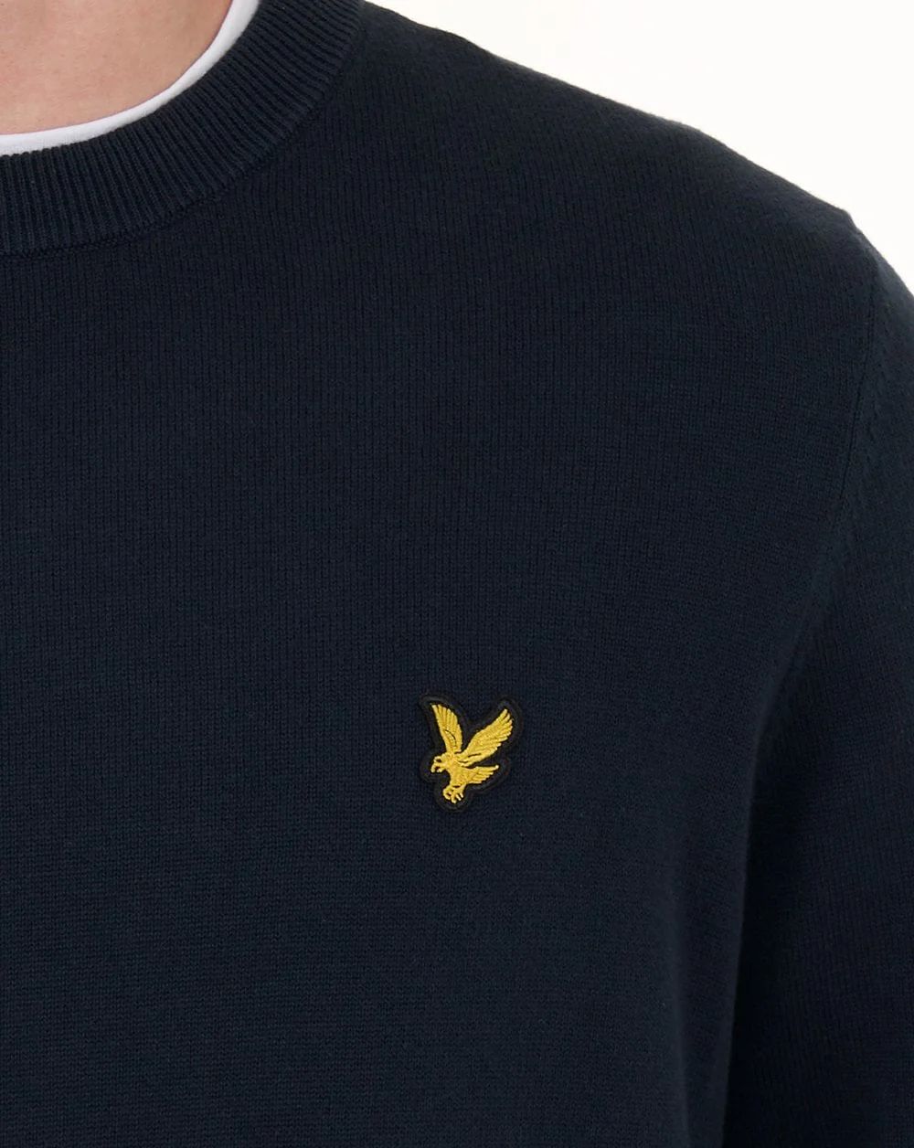 Lyle & Scott Cotton Crew Neck Jumper Dark Navy - Image 4