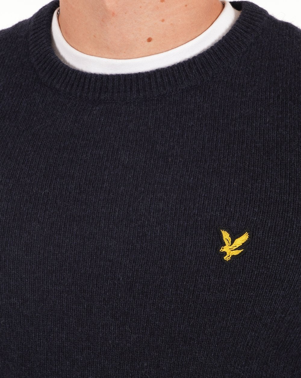 Lyle & Scott Crew Neck Lambswool knit Navy - Image 2
