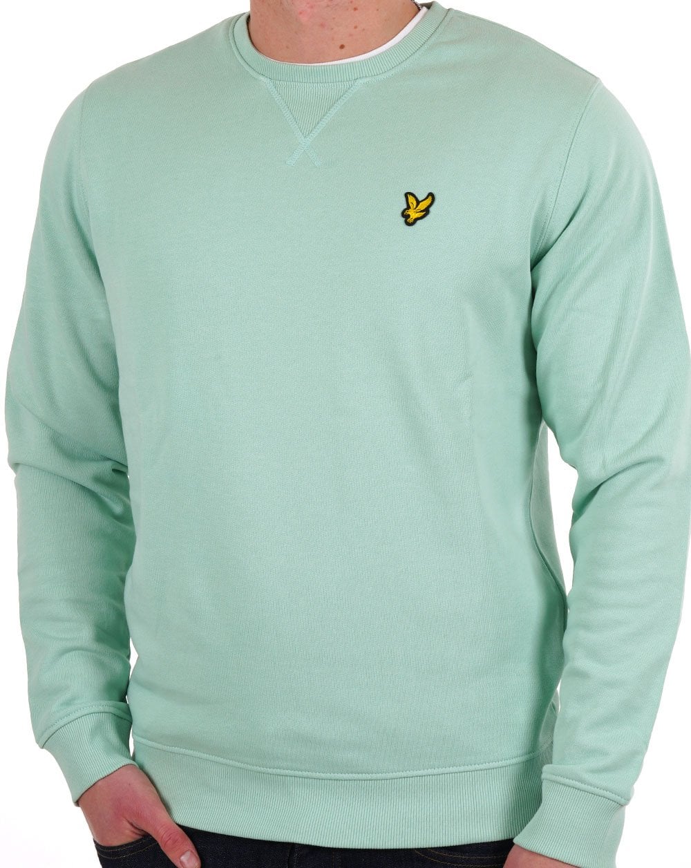 Lyle & Scott Crew Neck Sweatshirt Pastel Green - Image 3