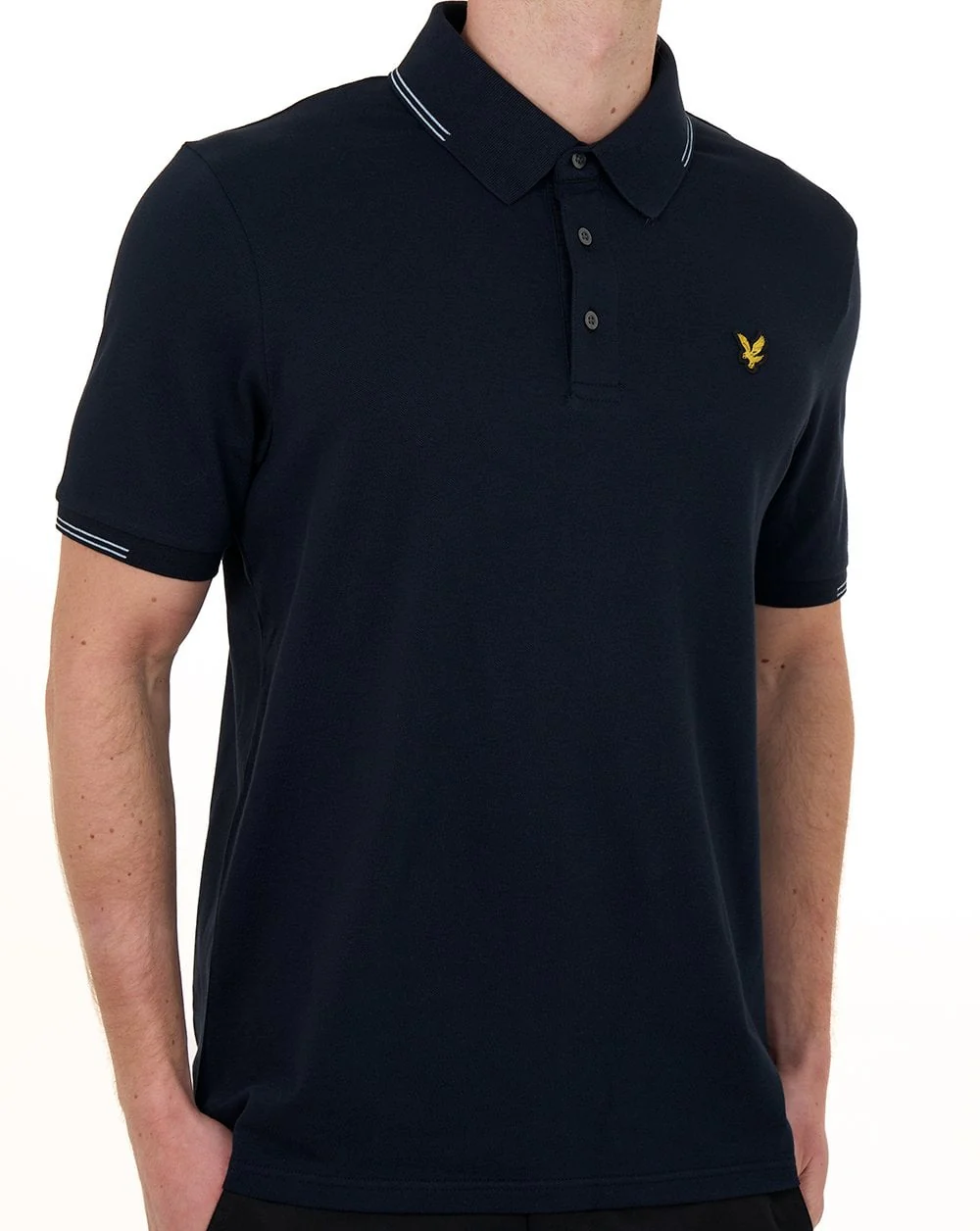 Lyle & Scott Fine Tipped Polo Shirt Dark Navy - Image 3