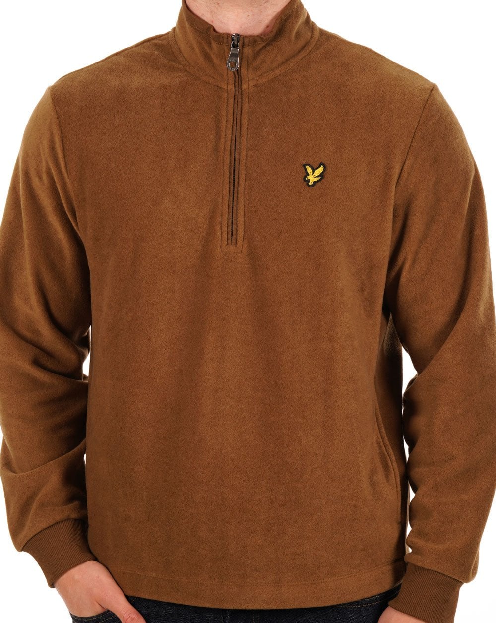 Lyle & Scott Fleece Quarter Zip Camel Bronze - Image 2