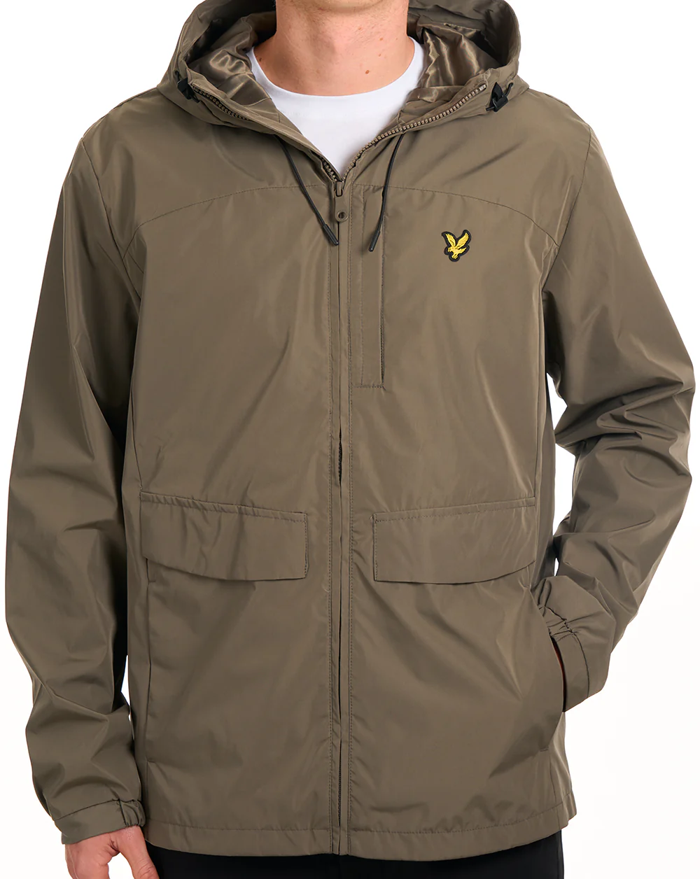 Lyle & Scott Lightweight Hooded Jacket Khaki Ash - Image 4