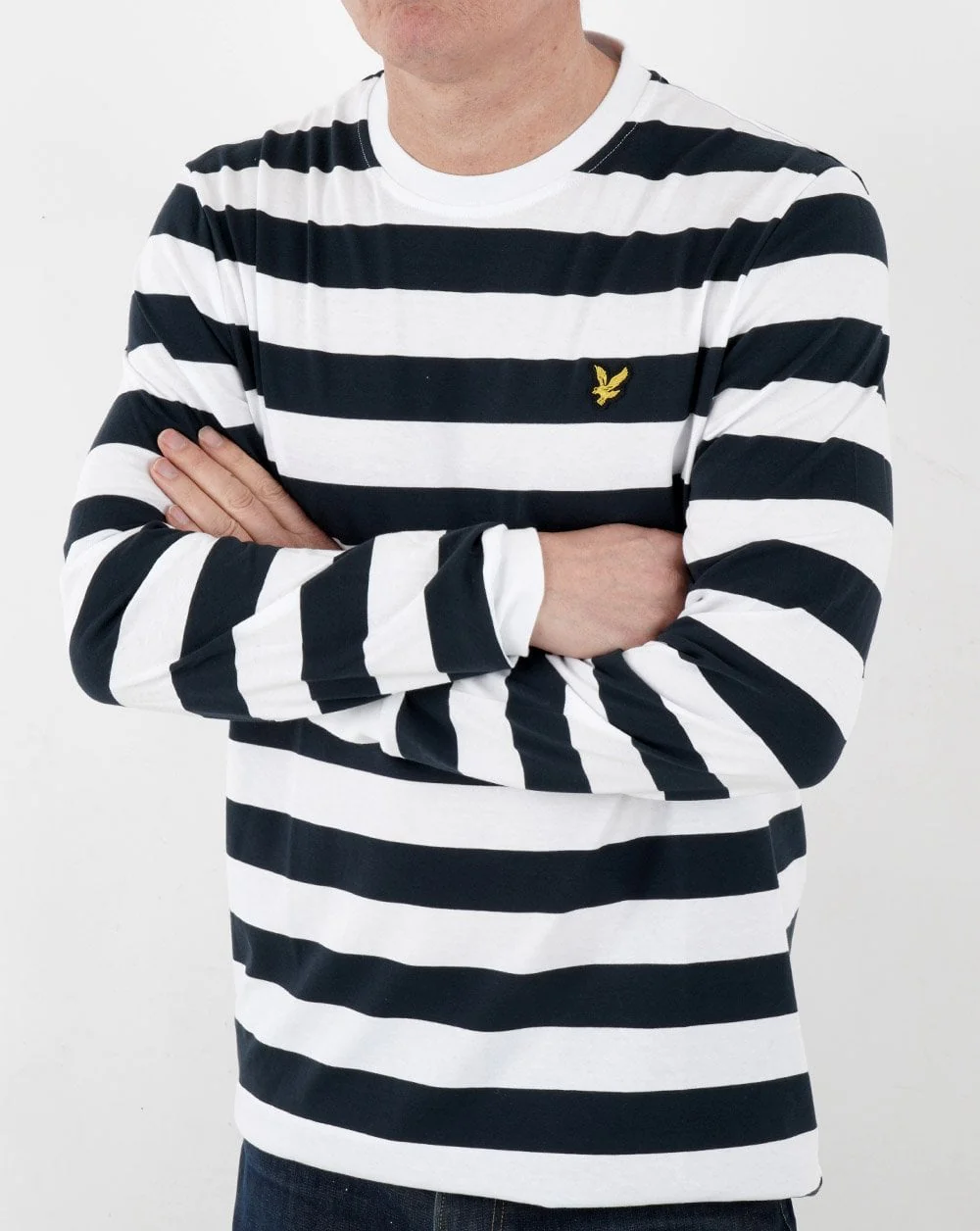 Lyle & Scott Long Sleeve Stripe T-shirt Dark Navy - Image 3