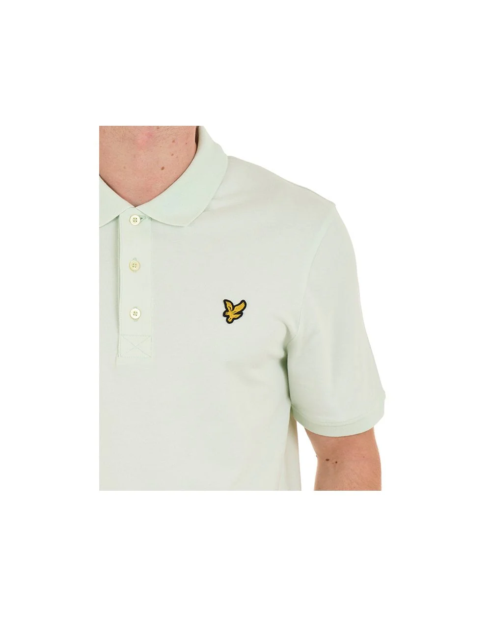 Lyle & Scott Plain Polo Shirt Blue Ice - Image 4