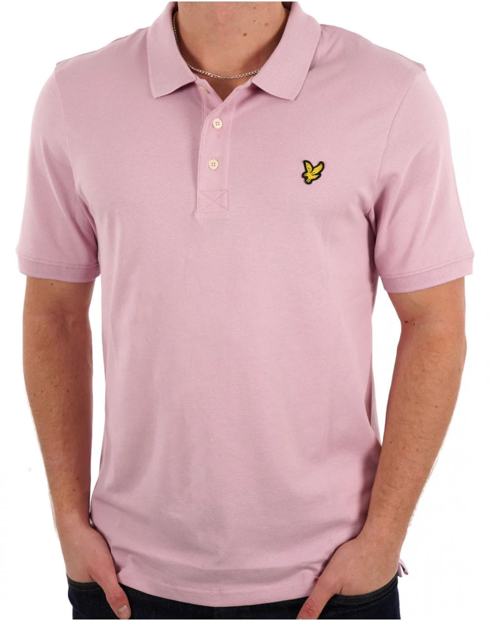 Lyle & Scott Plain Polo Shirt Pink Light - Image 3