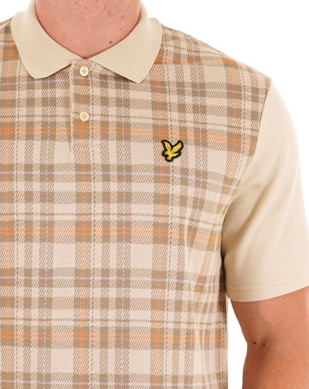 Lyle & Scott Spring Tartan Polo Shirt Sand - Image 2