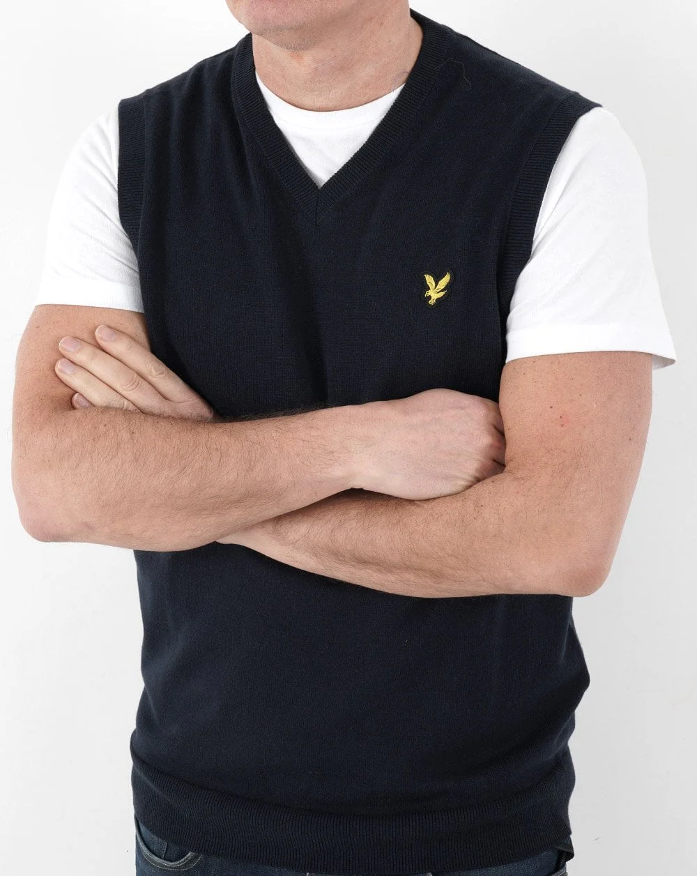 Lyle & Scott V Neck Tank Top Navy - Image 2