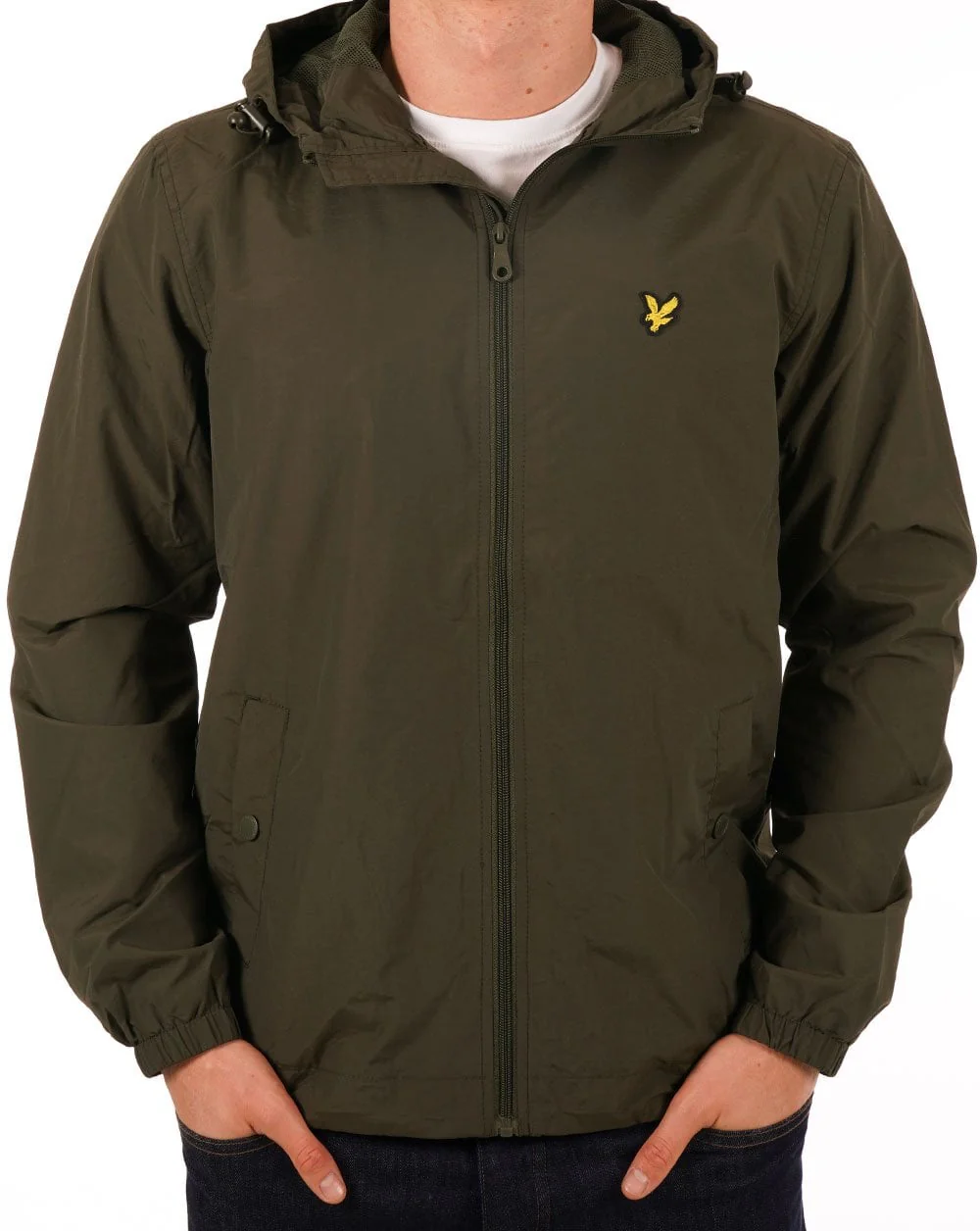 Lyle & Scott Zip Through Hooded Jacket Olive - Image 4