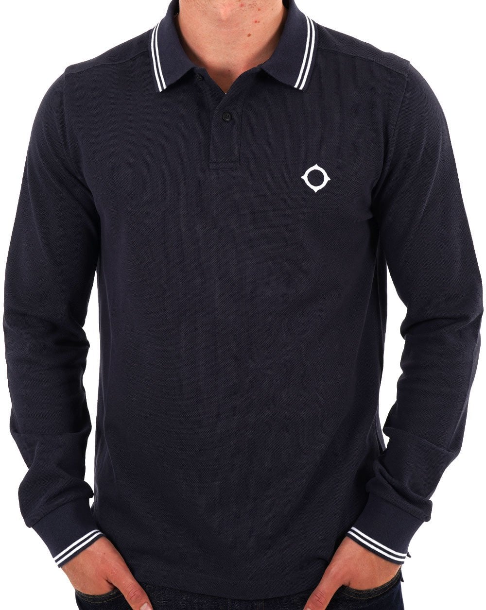 MA.STRUM Double Tipped LS Polo Ink Navy - Image 2