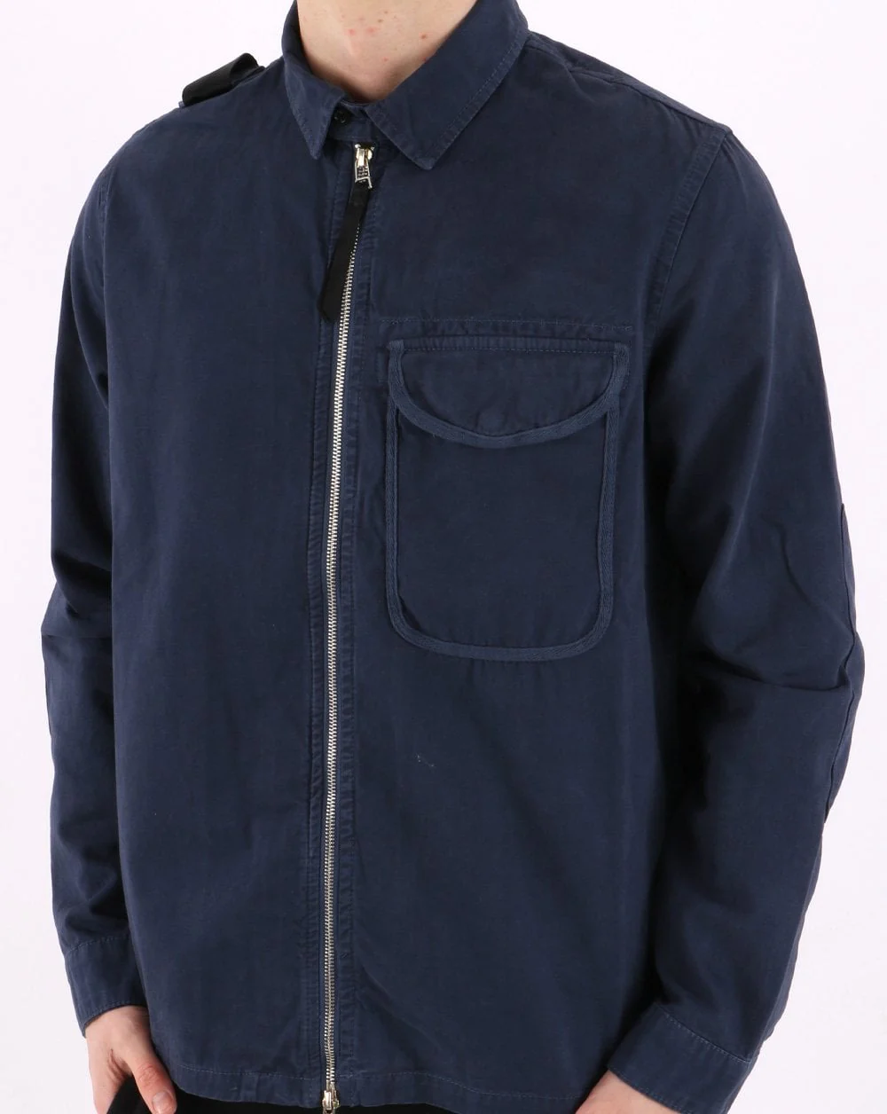MA.STRUM Garment Dyed Zip Overshirt Ink Navy - Image 3