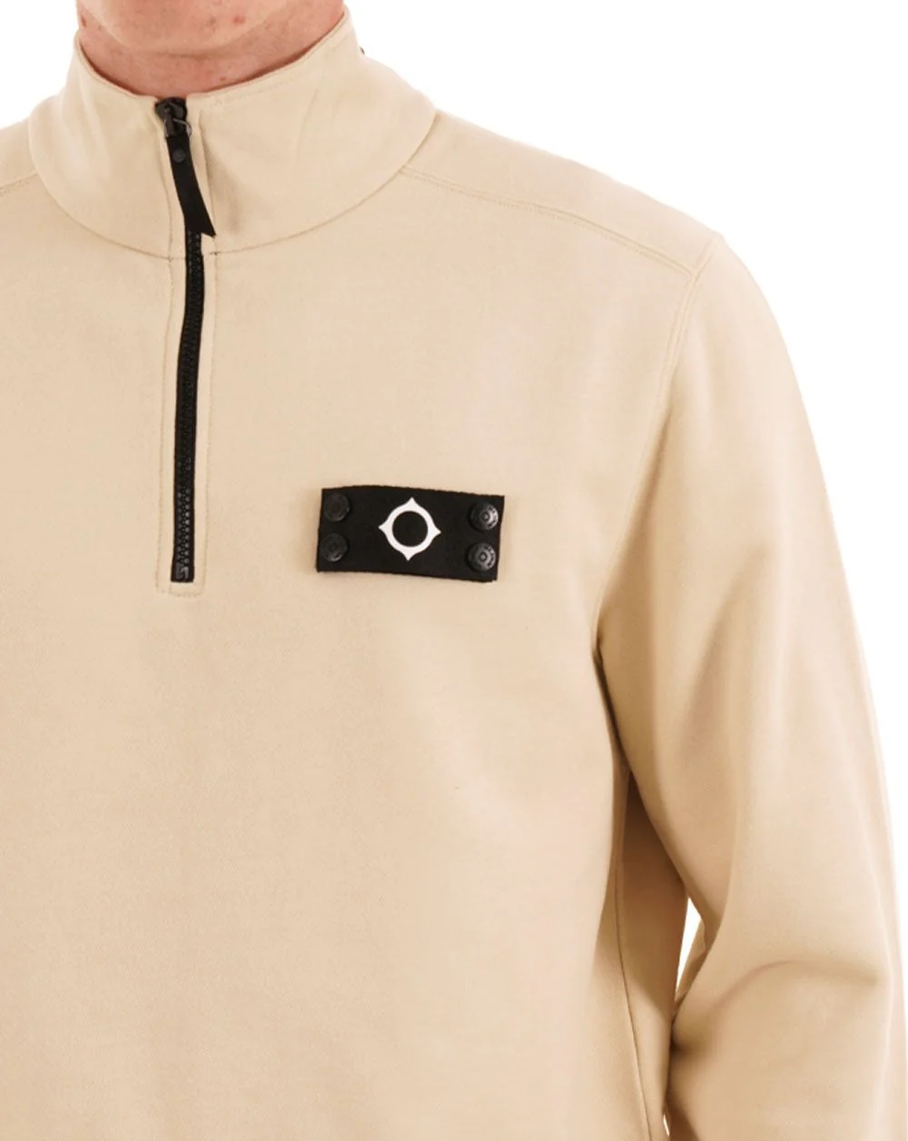 MA.STRUM Neo Quarter Zip Sweat Burnt Cream - Image 2