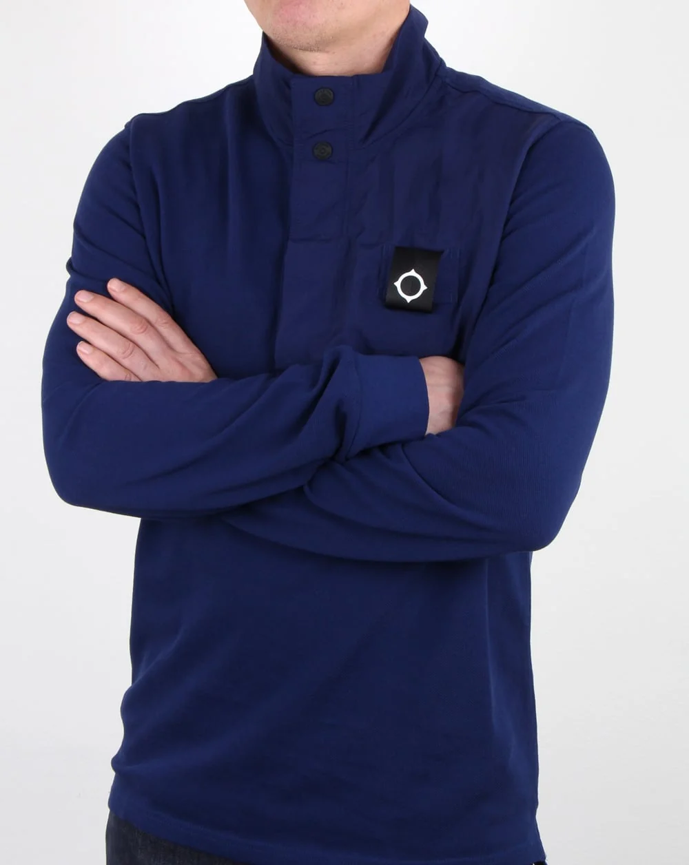 Ma.strum Pique Funnel Neck Dark Navy - Image 4