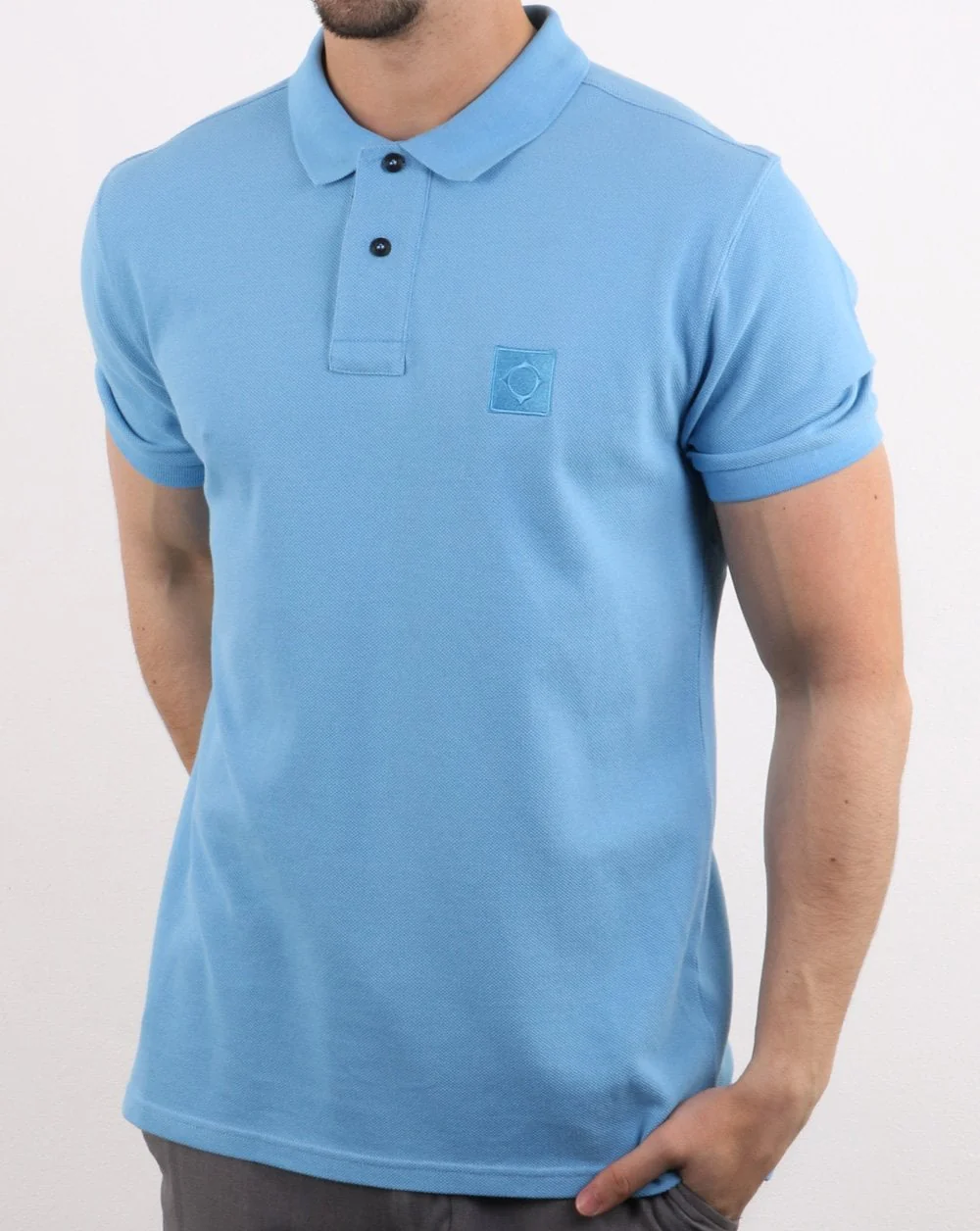 Ma.strum Pique Icon Polo Sky Blue - Image 2