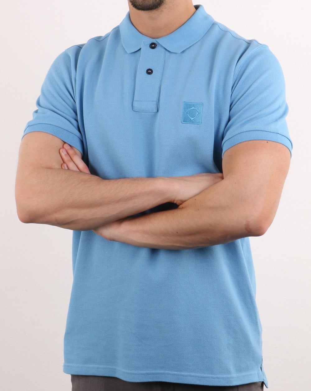 Ma.strum Pique Icon Polo Sky Blue - Image 3