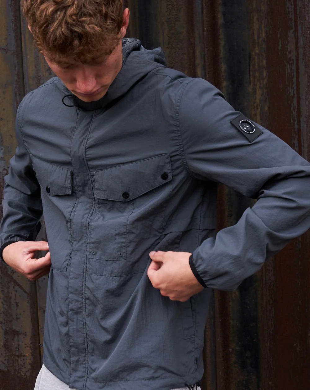 Marshall Artist Exolite Hooded Overshirt Charcoal - Image 2