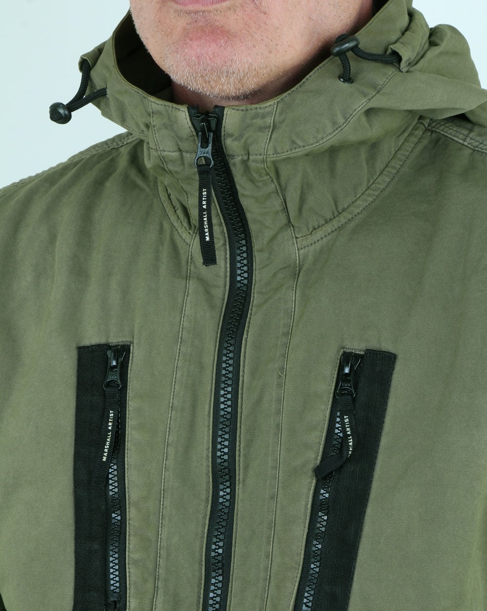 Marshall Artist Garment Dyed Bomber Jacket Khaki - Image 2