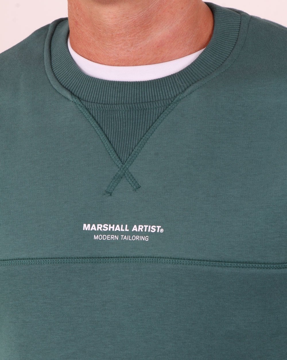Marshall Artist Garment Dyed Crew Sweatshirt Green - Image 2