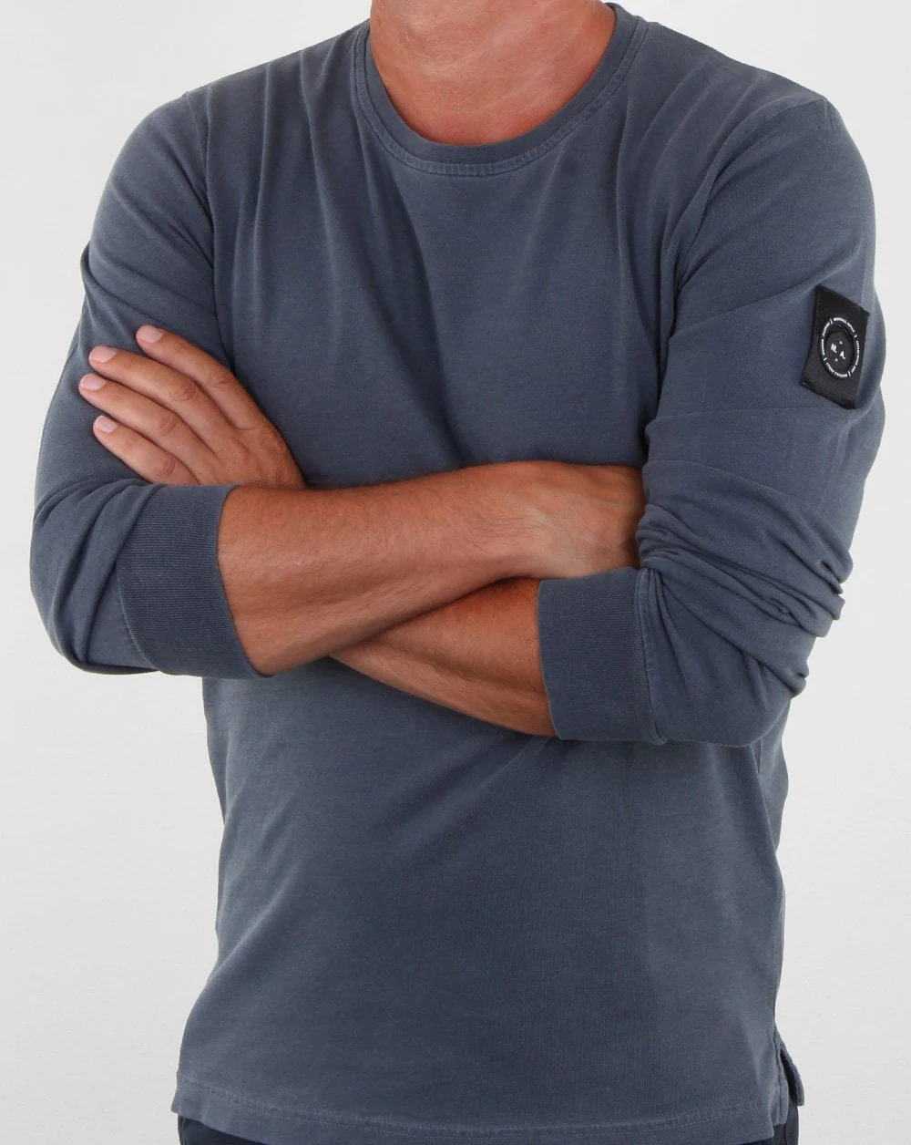 Marshall Artist Garment Dyed Long Sleeve T-shirt Navy - Image 3