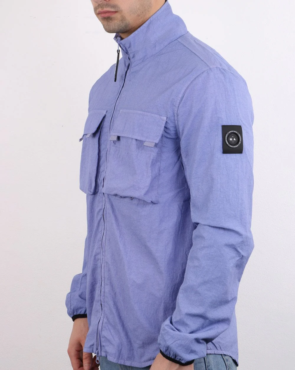 Marshall Artist Garment Dyed Parachute Overshirt Lilac - Image 3