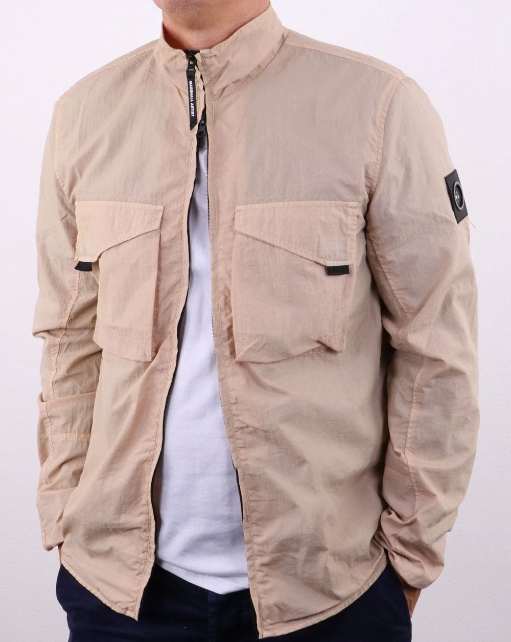 Marshall Artist Garment Dyed Parachute Overshirt Stone - Image 2