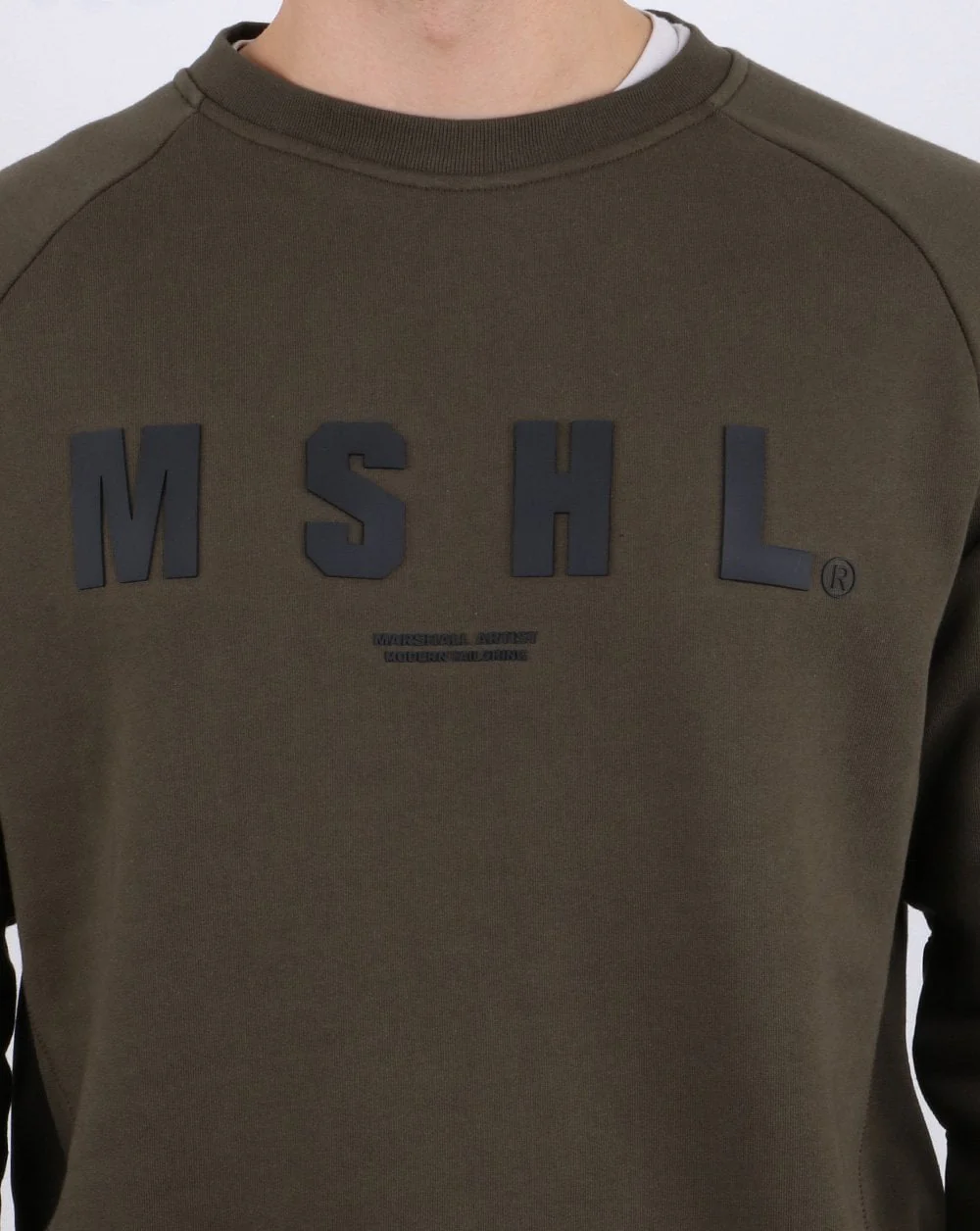 Marshall Artist Hybrid Tech Sweatshirt Khaki - Image 2