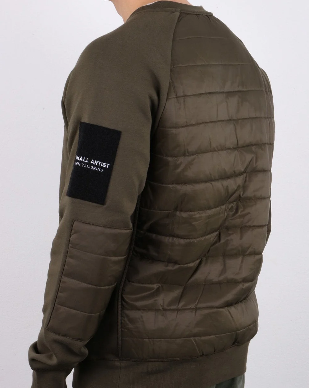 Marshall Artist Hybrid Tech Sweatshirt Khaki - Image 5