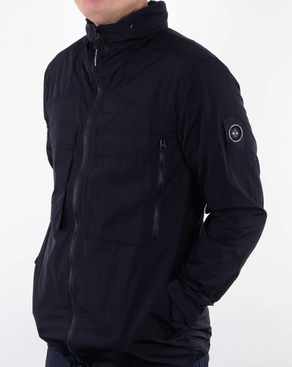 Marshall Artist Liquid Over Shirt Navy - Image 3